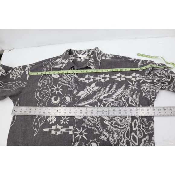 Moussy Shirt Unisex size Free Linen Blend Bandana yin yang dragon‎ Oversized - Picture 13 of 13